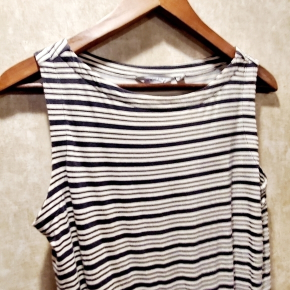 Athleta Striped Ruched Boatneck Midi Dress - Picture 3 of 8